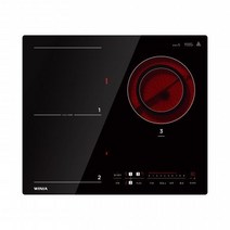 위니아 하이브리드 FLEX 인덕션 WER32ASDFBS01 인덕션2구/하이라이트1구/블랙, 스탠딩 15cm