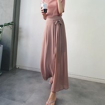 여름신상 여성 치마바지 허리밴딩 리본끈 플리츠 주름 롱스커트 팬츠 4color