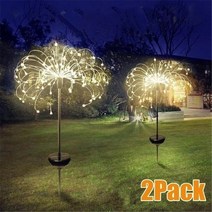 luces led solares para externales decoración de jardinería lámparas solares para jardín césped paisa, 따뜻한 빛, 150led 2팩
