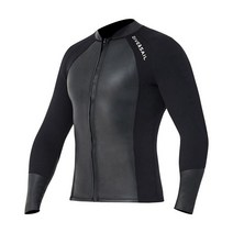 프리다이빙수트 Neoprene Wetsuit Top Scuba Diving Suit Long Sleeve Jacket Front Zip Wet for Kayaking, [09] Men 2XL, 09 Men 2XL