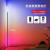 밝기 조절 코너 플로어 램프 6cm 스탠드투야 스마트 RGB LED 무드 조명침실 북, 픽업 무드 플로어 램프 -0.9m-1개입