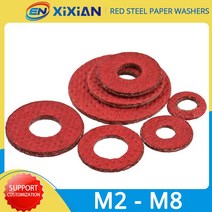 가스켓M2 M2.5 M3 M4 M5 M6 M8 가스켓 플랫 와셔 절연 방부제 씰링 링 레드 스틸 종이 보드 스페이서 내마, 25 M5x10x0.8 (500pcs)