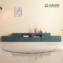 [가이온] 네이처 2800 거실장 세트, 색상:브라운-아쿠아마린