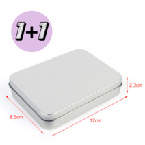 사각틴케이스 1+1 틴케이스 원플러스원 악세사리트레이 티백보관함 사각캔 미니틴케이스 틴박스 사각깡통 철제상자 철상자 철제케이스 틴캔 차틴케이스 미니케이스 철제트레이 캔디통 차케이스, 뚜껑분리형-막힘