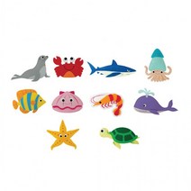 펠트 찍찍이 교육자료(모형) 바다생물