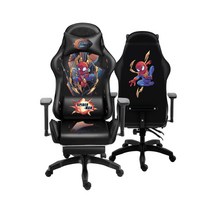 마블 스튜디오 어벤저스 게이밍의자 게이밍체어 게임용 스파이더맨 아이언맨 목쿠션 등쿠션포함, A 스파이더맨 남  + 메탈 + 조절가능