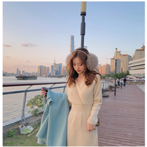겨울니트원피스 카라 랩원피스 블랙 블루 베이지