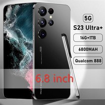 핸드폰VR 울트라 6.8 HD 스크린 스마트폰 S23 휴대폰 16G + 1T 5G 듀얼 심 셀룰러 안드로이드 잠금 해, 03 Black 16GB 1TB