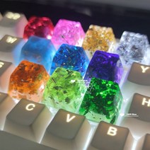 1pc 수제 수지 Keycaps 주문 기계적인 키보드 다색 금박 Keycap 개인화 된 빨강 녹색 파란 자주색 분홍색 KeyCap, 6.25U Space bar, 빨간