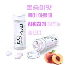 무설탕 목캔디 효과 좋은 프레쉬 쿨 캔디 복숭아 2통, 28g