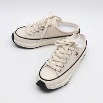 컴퍼스 컨버 캔버스 임산부 키높이 푹신한 발편한 베이지 뮬 스니커즈 운동화 슬리퍼 4cm