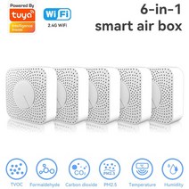 미세먼지측정기 공기질측정기 초미세먼지측정기 tuya zigbee wifi smart air quality monitor co2 sensor 온도 습도 측정기 voc pm2.5, 5개