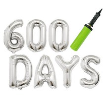 고백하는날 실버 100days 알파벳 은박풍선 파티 백일상 손펌프 풍선세트, 1세트, 600일