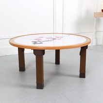 한목가구 아트 접이식테이블 3인~4인상 원형상 지름750, 원형750-수묵매화