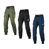 모토울프 바이크 조거팬츠 라이딩진 오토바이바지 밴딩타입 보호대포함, XL, 네이비