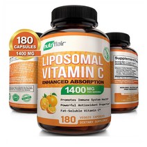NutriFlair Liposomal Vitamin C 1600mg 뉴트리플레어 리포소말 비타민C 식물성캡슐 180정, 1개, 180개