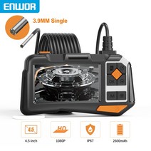 고성능 ENWOR 45 인치 산업용 내시경 듀얼 카메라 IPS 스크린 세미 리지드 케이블 IP68 방수 렌즈 검사 보어스코프 55mm, [05] Single 39mm, 05 Single 3.9mm_02 5m