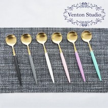 벤톤스튜디오 드블랑 골드 커피&요플레 티스푼 1P, 단품, 티스푼1p, 아이보리