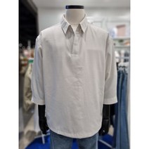 [프로젝트엠] 남성 세미오버핏 오픈카라 풀 오버 7부 소매 셔츠 EPD2WC1671