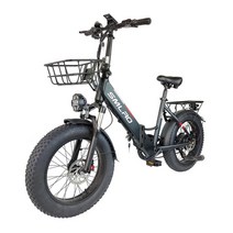 전기자전거 출퇴근자전거 접는 지방 산악 48v 1000w 모터 10ah ebike 20x4.0 성인 오토바이 앞 바구니, 블랙 레드, 7 속도, 1000w 10ah