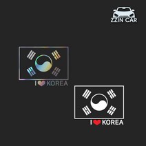찐카 태극기 포인트 차량용 데칼스티커 ZCP-43, 블랙, 중형