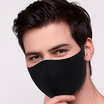 부드러운 파스텔 구리사 항균 수십번 세탁가능한 숨쉬기 편한 패션마스크, M, 이니셜프린트 없음, 01 블랙