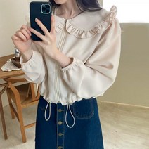 수키 프릴플랫칼라 스트링블라우스 1114006