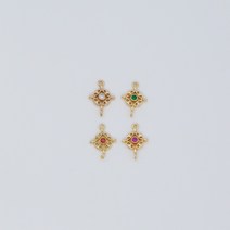 빈티지 골드라인 미니큐빅 양고리 펜던트, 그린