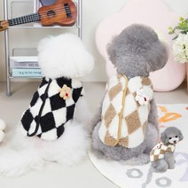 강아지 수면조끼 겨울 반려견옷, 브라운 / M