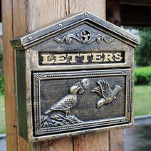 야외 우체통 방지 인테리어 옥외 우편함 스탠드 벽걸이우편함 정원 까페 전원, T01