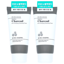 브링그린 뱀부 차콜 모공 정화 클렌징 폼 300ml x 2개 저자극 테스트 완료로 건강한 모공케어
