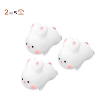 [2RI5SO] 변색 산토끼 말랑이 12개입-1BOX 주물럭 촉감 스퀴시 모찌 슬라임 발달 촉감 도로시팬시, 흰색