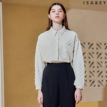 22 격자 엠보싱 카라 블라우스 (VFBAI2412)
