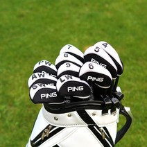 골프채 커버 P-I-N-G 골프아이언커버 통용 자석형골프채 커버 슬림하고 톡톡한 네오프랜형 내구성 좋은 남성 여성 커버, PING 네오프랜형-화이트