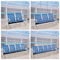 두꺼운 병원 대기 의자 스테인레스 스틸, 3인용 실버 링거액 걸이