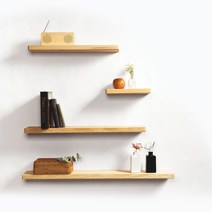 휴니드 마호가니 원목 벽선반 나무 무지주 미니 무도장 다용도 수납 벽걸이 선반, 화이트