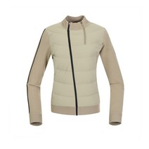 링스#골프#겨울 여성 더블지퍼 덕다운 방풍 가디건, 베이지