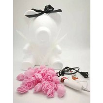 원형스티로폼 원형 스티로폼 mm 30cm 모델링 폴리스티렌 화이트 폼 곰 발렌타인 데이 선물 생일 파티 웨딩 장식, [12] Pink
