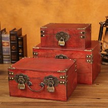 빈티지트렁크 앤틱 여행 어머니 선물 앰프용 금속 자물쇠가 달린 큰 보석 상자 레트로 나무 상자 주최자 데스크탑 마무리 보관 상자