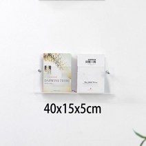 엽서진열대 책전시대 화장실책꽂이 신문가판대 잡지꽂이 40/50cm 아크릴 벽 선반 펀칭 설치 마운트 책장 잡지 스지 디스플레이 랙 5mm, 40x15x5cm transparen