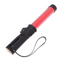 LED 신호봉 전자 호루라기 지시봉 호각 싸이렌 경광봉 LED 글로우 스틱 교통 배턴 라이트 안전 지팡이 경, Black Red