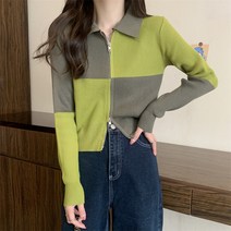 여성 긴소매 니트 지퍼가디건 하늘비즈 A31 A335Y478