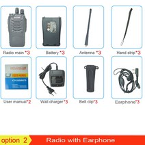 생활무전기 업무용 무전기 3 개대 baofeng bf-888s 5w 16ch 휴대용, 협력사, 이어폰 3개