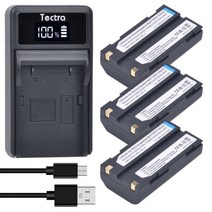 7.4V 2600mAh 배터리 akku LED 충전기 54344 트림블 54344 29518 46607 52030 38403 R8 5700 5800 R6 R7 R8 펜탁스 D-, 3 Battery 1 Charger