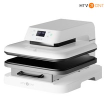 HTV론트 자동 열 프레스 38cm x 38cm HTVRONT Auto Heat Press 승화전사 열전사 넓은세라믹가열판 자동압력 온도시간표시기능 대량생산 티셔츠 신발 섬유, 화이트
