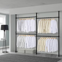 리우리빙 4단 조절행거 38mm 블랙/블랙앤화이트, 리우리빙 조절행거 블랙