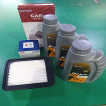 라보 LPG 용달차량 전용 엔진오일교환 패키지 3종세트 (에어필터42390026+오일필터25183779+가솔린LPG용 엔진오일1리터*3개) 카월드필터
