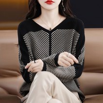 패션고리 여성 브이넥 가오리핏 니트티 N1110