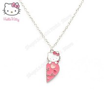 헬로 키티 커플 목걸이 만화 Sanrio 귀여운 크리 에이 티브 스티칭 사랑 KT 고양이 연인 가장 친한 친구 생일 선물 뜨거운