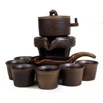 찻주전자 찻잔 세트 중국 드래곤 공푸 차 도구 냄비 컵 반자동 밀스톤 풍수, Multicolor